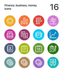 Colorful Finance, business, money icons for web and mobile design pack 2
