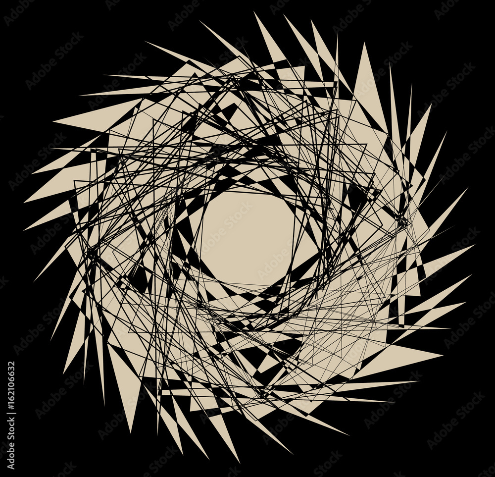 Poster Geometric edgy random shape. Abstract textured design