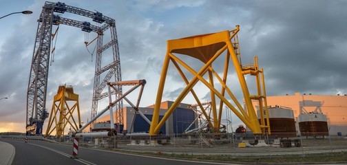  factory of elements of wind power plants at sea
