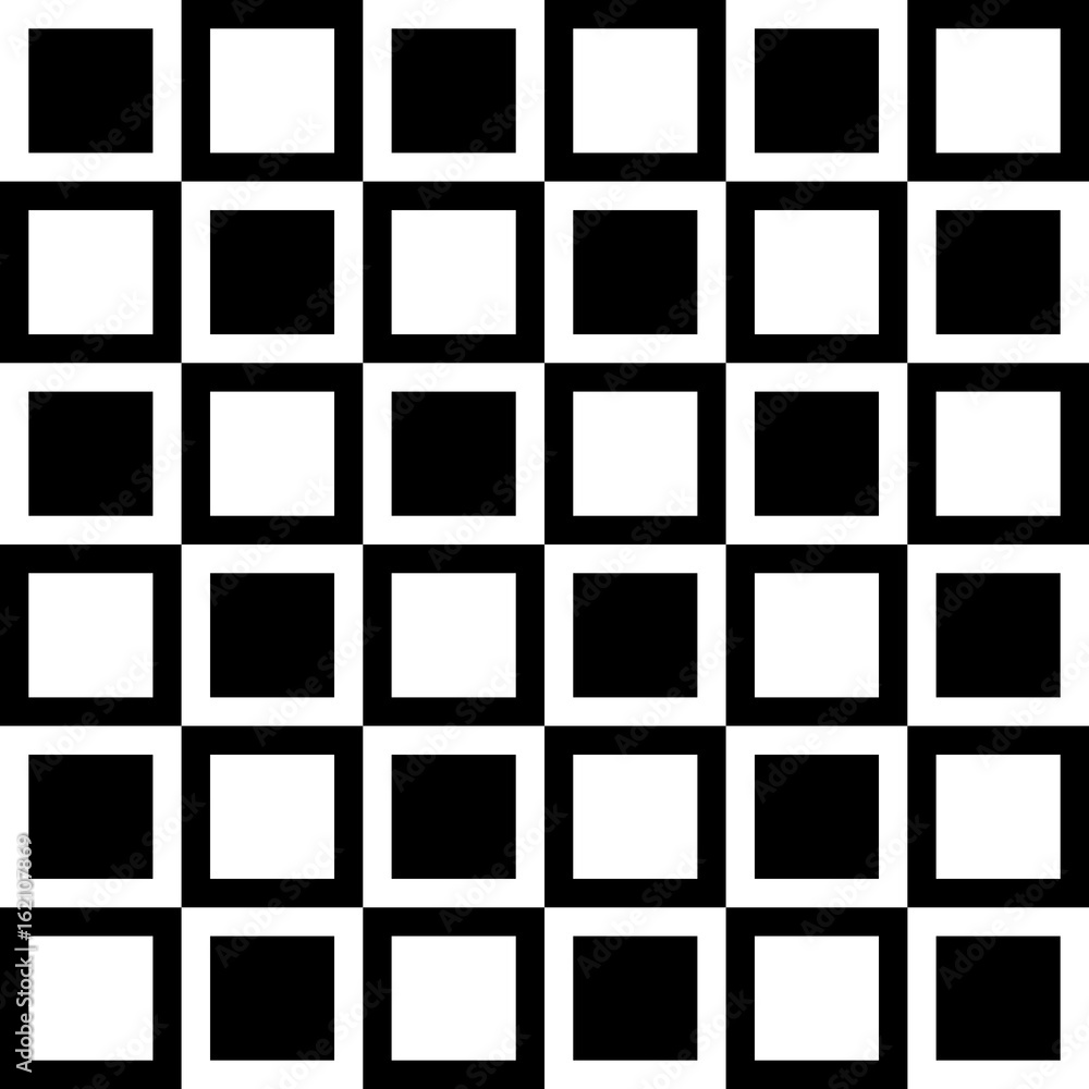 Poster checkered geometric pattern. abstract uncolored pattern with squares / rectangles