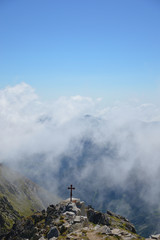 Fototapeta na wymiar Musala Peak in clouds