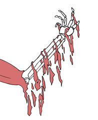 skeleton arm illustration