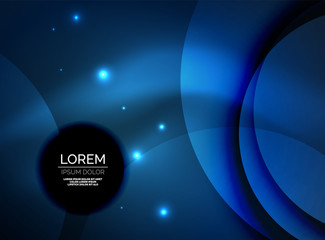 Overlapping circles on glowing abstract background