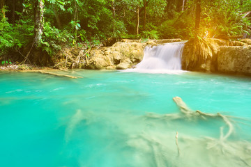 Tad Sae or Tat Sae Waterfall in Luang prabang province, Laos.