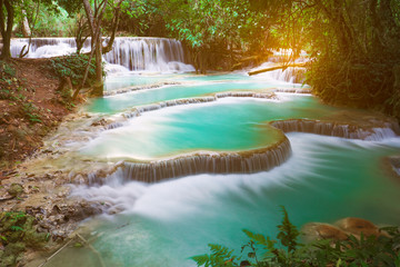 Kuang si waterfall in Luang prabang, Laos.