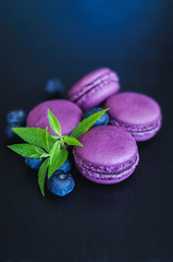 macaroons with blueberries