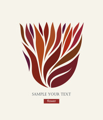 Stylized floral petals logotype. Decorative element. 