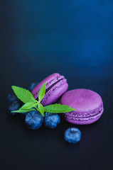 macaroons with blueberries