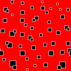 Black square on red seamless pattern