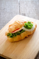 Burger  croissant healthy homemade club sandwich