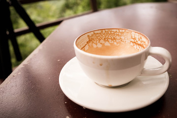  Cup of cappuccino Coffee finish drinking