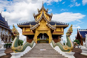 Zelfklevend Fotobehang Ban Den temple is a Thai temple which is located in the northern part of Thailand It is one of the most beautiful and famous Thai temples in Chiang Mai © Nattapol_Sritongcom