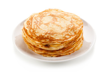 Pancakes and ingredients 
