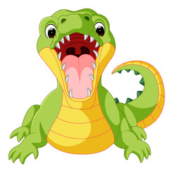 Naklejka premium Cute crocodile cartoon