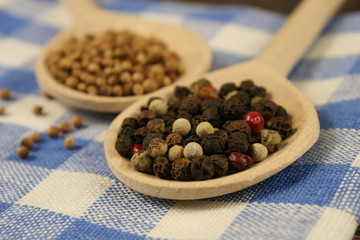 Spices. Black pepper and coriander.