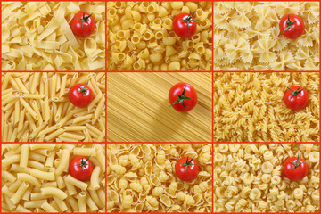 Naklejka na ściany i meble Pasta-Tomate Collage