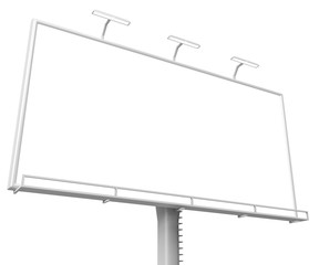 Obraz premium 3D rendering of blank billboard (empty advertisement) isolated on white background
