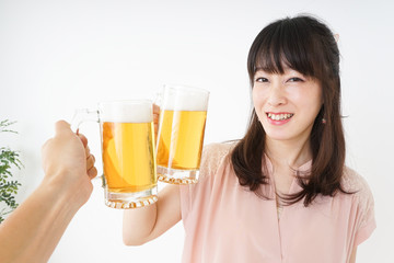 Young woman drinking beer © maroke