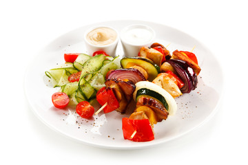 Grilled meat and vegetables 