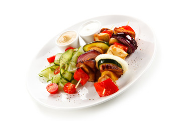 Grilled meat and vegetables 