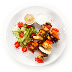Grilled meat and vegetables 