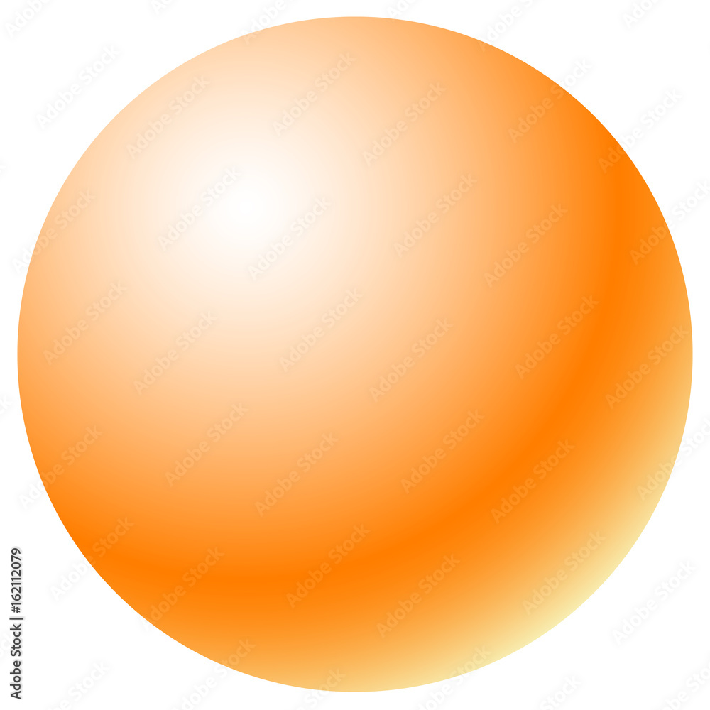 Aufkleber Circle with radial gradient fill. Glossy one-color sphere / circle shape