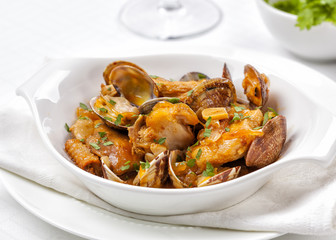 Chicken and clams dish. Typical from Spain and Portugal.