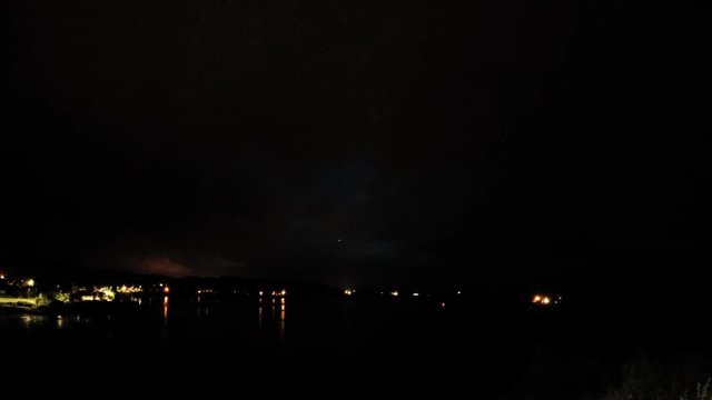 8 Stunden Zeitraffer der Lora Wasserf&auml;lle aufgenommen in der Nacht  von der Connel Br&uuml;cke bei Oban, Argyll, Schottland