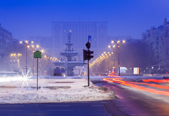 Bucharest city at night, Romania