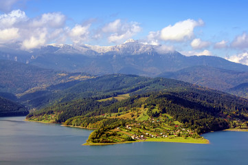 lake and mountain landscape, Ceahlau Romania