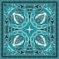 Poster paisley bandanna to print on fabric © Kara-Kotsya