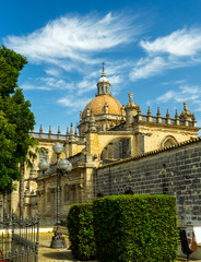 The Cathedral of the Diocese of Asidonia-Jerez, Jerez de la Frontera, Spain. Traveling through the white villages of Anadalucia.