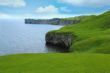 Rocky seashore. Peninsula Bruce. Primorye, Russia