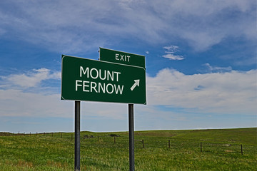 US Highway Exit Sign for Mount Fernow