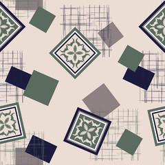 Seamless pattern with colorful patchwork. Seamless background for textile, wallpaper, pattern fills, covers, surface, print, gift wrap, packaging paper, ceramic tile