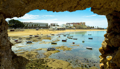 Landscape of the beach of Cadiz. Sun and beach tourism in Spain. © Lyd Photography