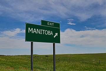 US Highway Exit Sign for Manitoba