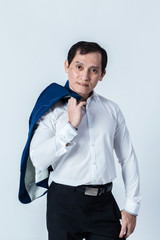 studio portrait of an asian businessman.