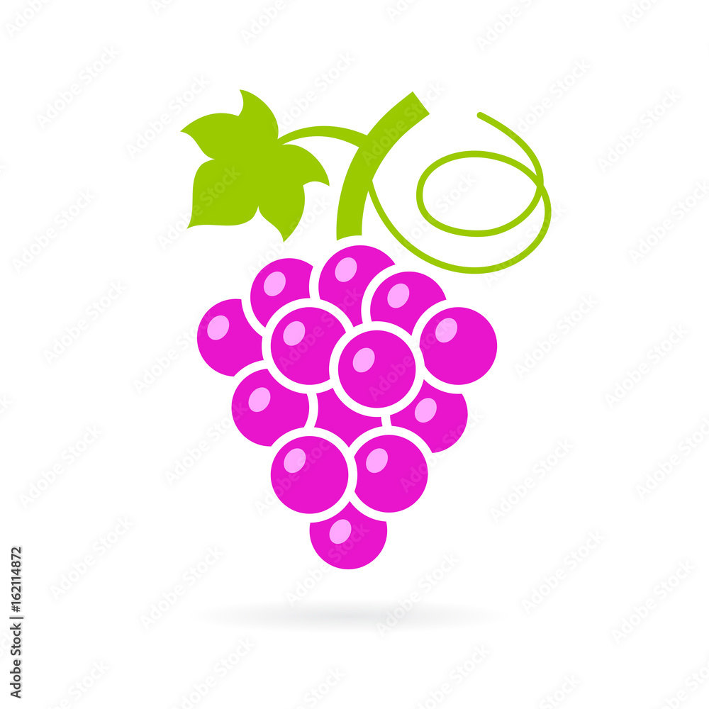 Wall mural red sweet grape vector icon - Wall murals