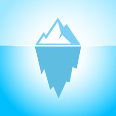 Iceberg in blue water vector icon