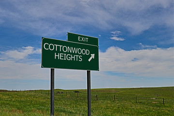 US Highway Exit Sign for Cottonwood heights