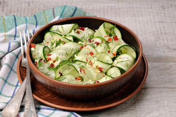 Cucumber spicy salad