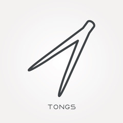 Line icon tongs