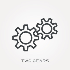 Line icon two gears