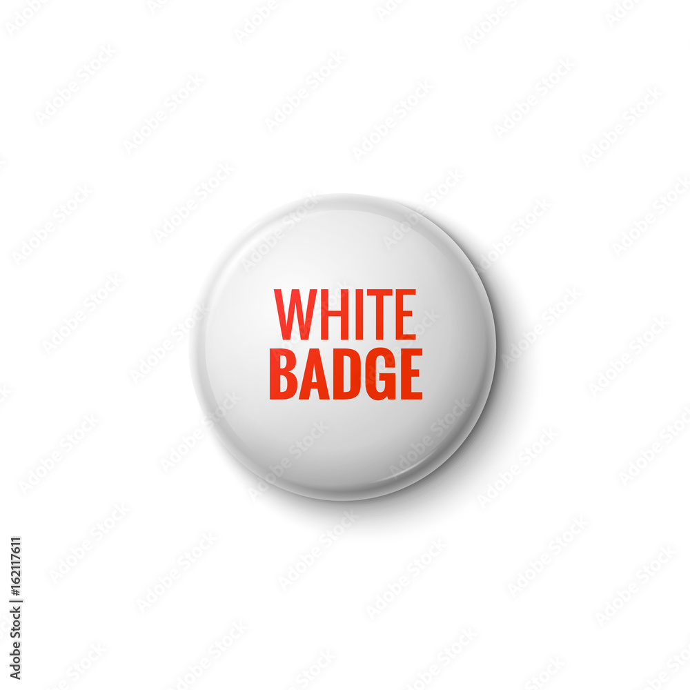 Poster white glossy badge or web button. vector blank badge isolated emblem