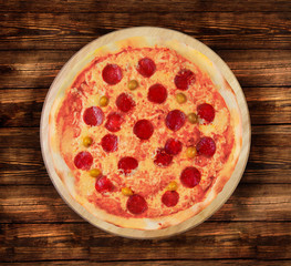 Pizza pepperoni. This picture is perfect for you to design your restaurant menus. Visit my page. You will be able to find an image for every pizza sold in your cafe or restaurant. 
