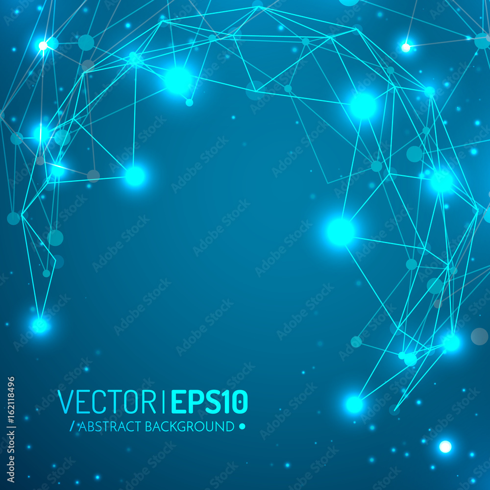 Poster 3d geometric vector background for business or science presentation.