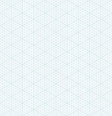 Isometric grid graph paper seamless pattern
