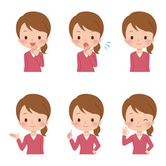 女性　イラスト　バリエーション