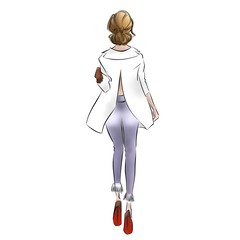 Back figure of a fashion girl